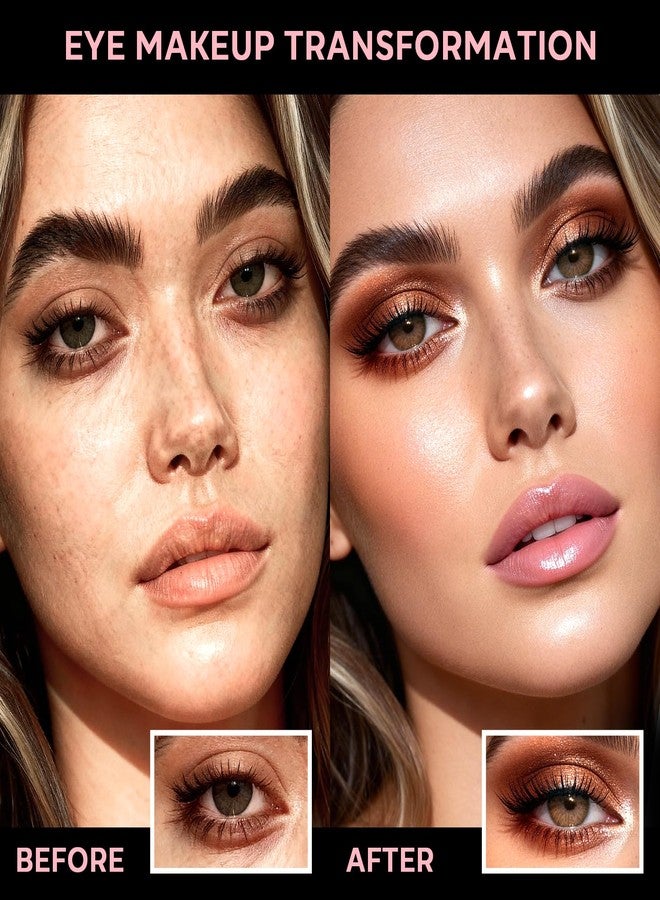 LUXAZA PRO لوحة ظلال العيون LUXAZA PRO بـ 18 لونًا، ألوان طبيعية نيود مطفية لامعة براقة، لوحة مكياج مخبوزة تدوم طويلًا لإبراز العيون وأحمر الخدود، ألوان ترابية - Image 4